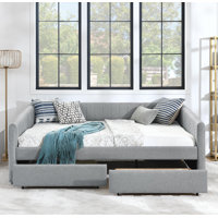 Linen Fabric Storage Daybed with Drawer by Latitude Run