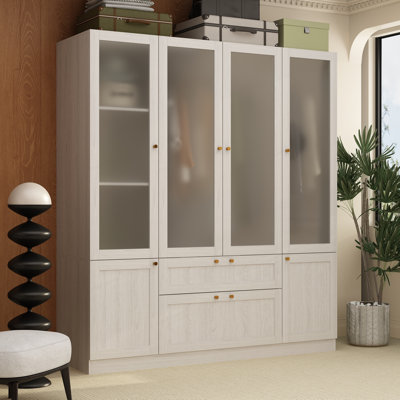 Sebi 6-Door 2-Drawer Armoire With Hanging Area & Storage Compartments by Latitude Run