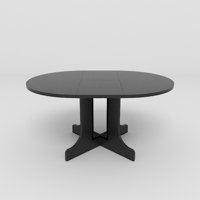 Dining Table For Farmhouse Kitchen 59X43 Inch Expandable Oval Table Top With Removable Leaf Trestle X Shaped Base Black by Ebern Designs