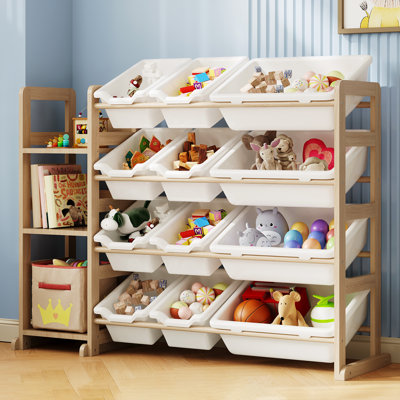 Toy Storage Organizer - Toy Organizers And Storage With Bookshelf, Toy Storage Shelf With 3 Shelves And 12 Storage Bins, Kids Bookshelf And Toy Storag by Isabelle & Max