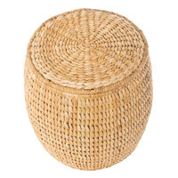Barrel Sea Grass Decortive Storage Stool & Side Table, Natural by Bayou Breeze