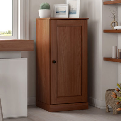 100% Solid Wood 3-Shelf Bookcase with Solid Door and Adjustable Shelves by Latitude Run