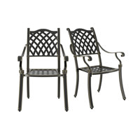 Outdoor Cast Aluminum Dining Armchair by World Menagerie
