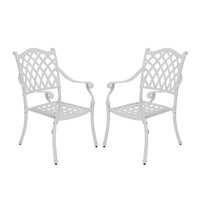 Outdoor Cast Aluminum Dining Armchair by World Menagerie