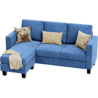 72" Upholstered Sofa Chaise by Ebern Designs