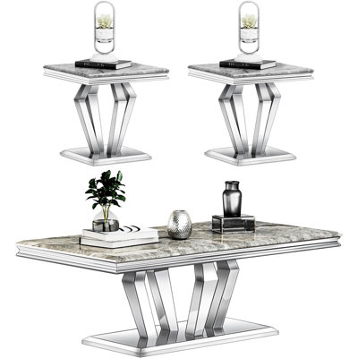 3 Piece Living Room Table Set by Everly Quinn