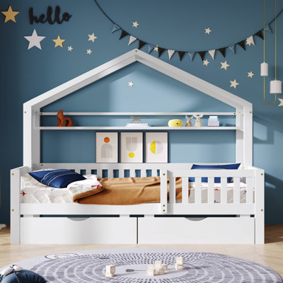 Aito Kids House Bed With Two Drawers by Harper Orchard