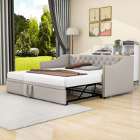 Hokulani Luxurious Twin Velvet Daybed with Twin Trundle and Slats by House of Hampton