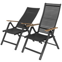 2-piece Patio Folding Chairs With Aluminum Frame, Adjustable Backrest by Lark Manor
