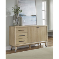 Three Drawer Two Door White Oak Sideboard In Au Natural by George Oliver