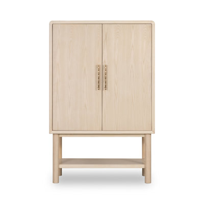 Cardenas Two Door Ash Wood Bar Cabinet In White Sand