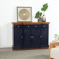 Brookline Four Door Credenza Cabinet - Dark Blue by Alcott Hill