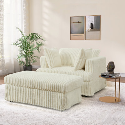 Izeyah 47.8"W Luxury Corduroy Modular Chaise Lounge by Mercer41