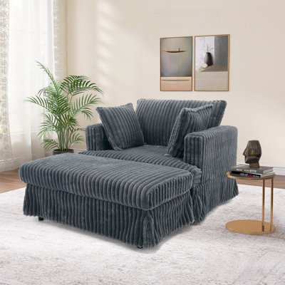 Izeyah 47.8"W Luxury Corduroy Modular Chaise Lounge by Mercer41