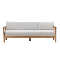Boe 82" Outdoor Olefin Patio Sofa, Light Grey by Hokku Designs
