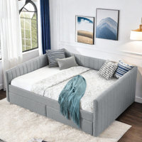 Upholstered Daybed with Two Drawers Tallulah by Hokku Designs