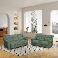2-Piece Corduroy Manual Reclining Living Room Sofa Set by Hokku Designs