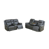 2-Piece Vegan Leather Power Reclining Living Room Sofa Set