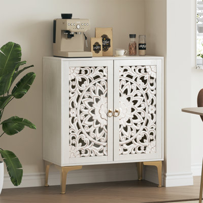 White Accent Chest,Accent Cabinet with Doors,Sideboard Buffet Cabinet for Living Room by Mercer41