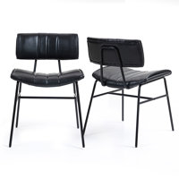 Set of 2 Belindo Fabric Dining Chair with Black Metal Legs by George Oliver