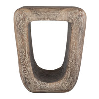 Kenza Bleached Wash Accent Stool by Loon Peak