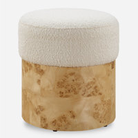 Stafanie Poplar Ivory Ottoman