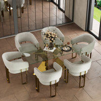 Barrel Accent Chair Side Chair Sets Kitchen Armchair for Living Room Lounge Chair by Everly Quinn