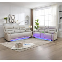 2-Piece Vegan Leather Power Reclining Living Room Sofa Set by Ivy Bronx