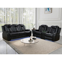 2-Piece Vegan Leather Power Reclining Living Room Sofa Set by Ivy Bronx