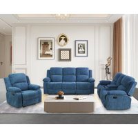 3-Piece Manual Reclining Living Room Sofa Set by Latitude Run