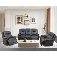 3-Piece Manual Reclining Living Room Sofa Set