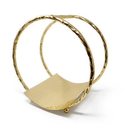 Gold Brass Circle Magazine Rack by Mercer41