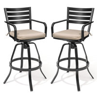 Patio Swivel Aluminum Bar Stools With Sunbrella Cushion by Red Barrel Studio