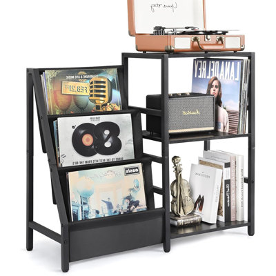 Record Player Stand With Vinyl Storage by Latitude Run