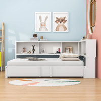 Denni Full Size Daybed with Twin Trundle, USB Charging Ports and Device Shelves by Lark Manor