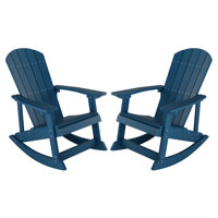 Outdoor Rocking Chair,Adirondack Rocking Chair,Patio Rocker Chair With Wide Back,Oversized Rocker Chair Look Like Real Wood(Set Of 2) by Rosecliff Heights