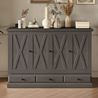 Murphy Bed Chest Cube Cabinet Bed with Charging Station and Large Storage Drawer by August Grove