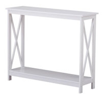 Entryway Table, Expresso Coloured Console, X Frame Design, Open Shelf Storage by Red Barrel Studio