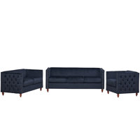 3 - Piece Velvet Tuxedo Arm Living Room Set by House of Hampton