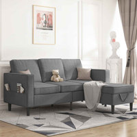 Ebern Designs 78“ Sectional Sofa Couch For Living Room | Convertible Linen Sofa Chaise With Reversible Storage Ottoman | Modern Modular Sofa With 2 Si by Ebern Designs