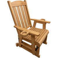 Wooden Patio Glider for One Person, with High Back and Deep Contoured Seat by Lark Manor