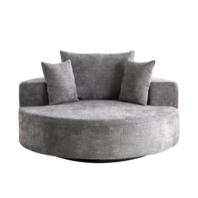 55" Wide Upholstered Chenille Sofa Couch With 2 Pillows by Latitude Run
