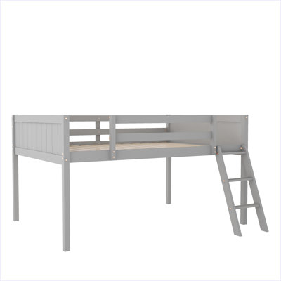 Wood Low Loft Bed With Ladder by Harriet Bee