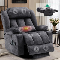  Tall Large Dual Motor Power Lift Recliner Chair With Extended Footrest, Oversized Lay Flat Sleeper Electric Recliner W/Heat & Massage, L by Latitude Run