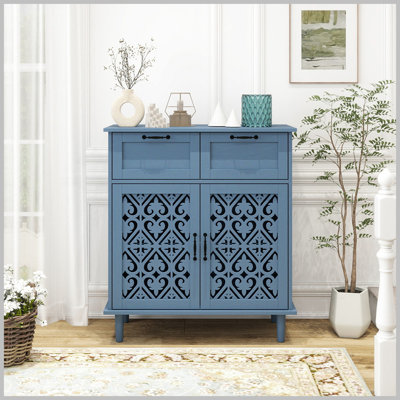 2 Door 2 Drawer Cabinet, American Furniture, Suitable For Bedroom, Living Room, Study by Charlton Home