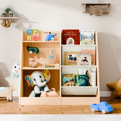 Isabelle & Maxâ„¢ Three Layer Sling Bookcase, Wooden Baby Toy Storage Organizer, 3 Tier Kids Bookshelf, Toy Organizers And Storage Shelves, Bookshelf Fo by Isabelle & Max