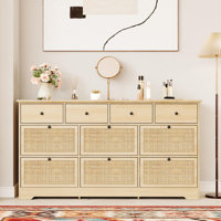 Boho Natural Rattan 10 - Drawer Dresser by Bay Isle Home