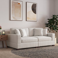 2 - Piece Upholstered Corduroy Modular Sectional Sofa with Pillow Back and Solid Wood Legs by Ebern Designs