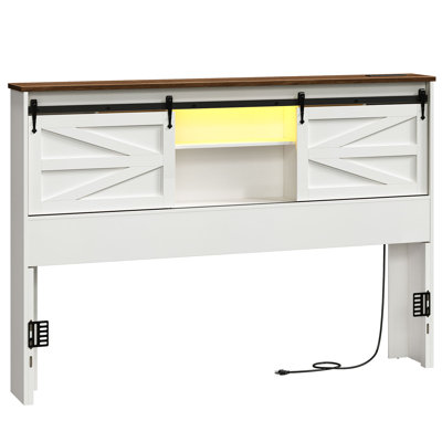 Naveena 43.3"H Headboard with Charging Station and LED Light by Gracie Oaks