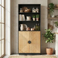 Kholie Bamboo Shelf Pantry Cabinet and Storage by Latitude Run